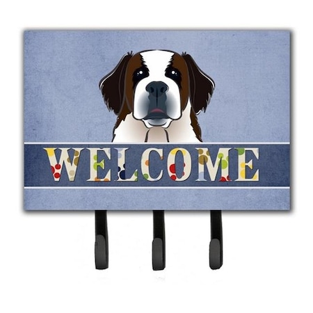 Carolines Treasures Carolines Treasures BB1432TH68 Saint Bernard Welcome Leash & Key Holder BB1432TH68